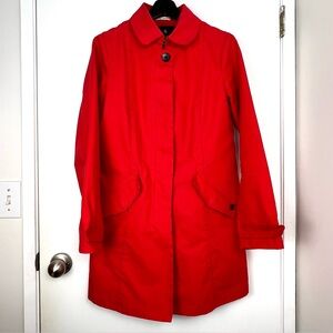 Maison Scotch Cotton Twill Overcoat size 2 XS Red Parisian Classic Clean Girl